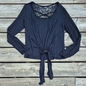 Black Long Sleeve Trendy Top
